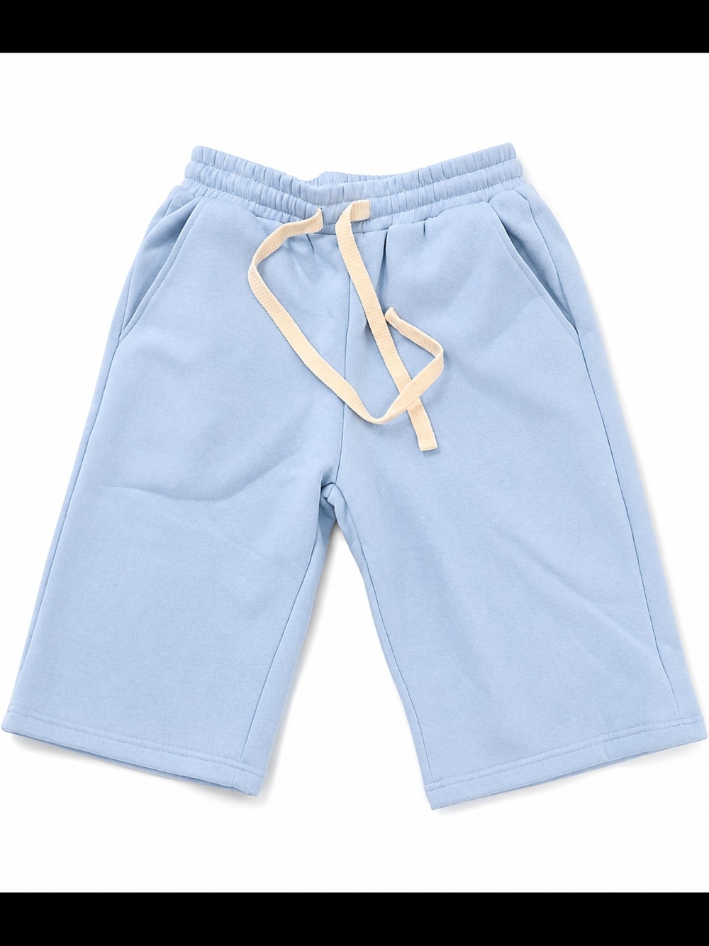 H&M Light Blue Men's Sweatshorts with Beige Drawstring